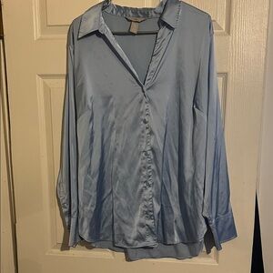 H&M Sky Blue Satin Top